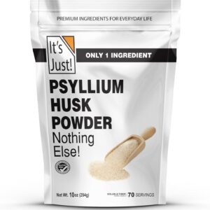 It's Just! - Psyllium Husk Powder, Easy Mixing Dietary Fiber, Cleanse Your Digestive System, Finely Ground Powder, Ideal for Keto Baking, Non-GMO