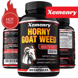Men's Horny Goat Weed Capsules 5050 mg Formula Contains Black Pepper Extract
